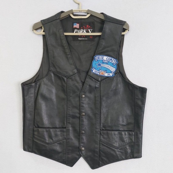 park v Jackets & Coats Park V Leather Vest Mens Black Sz 42